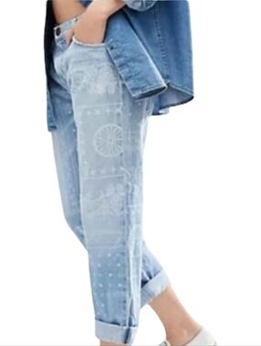 Current/Elliott The Boyfriend Bandana Print Jeans Size 24 New